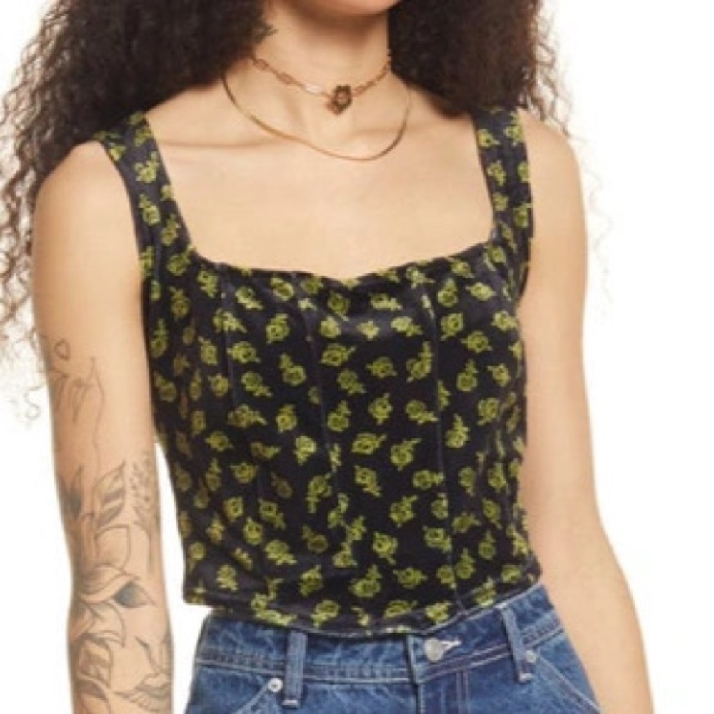 BP. Bella Floral Velvet Tank Top